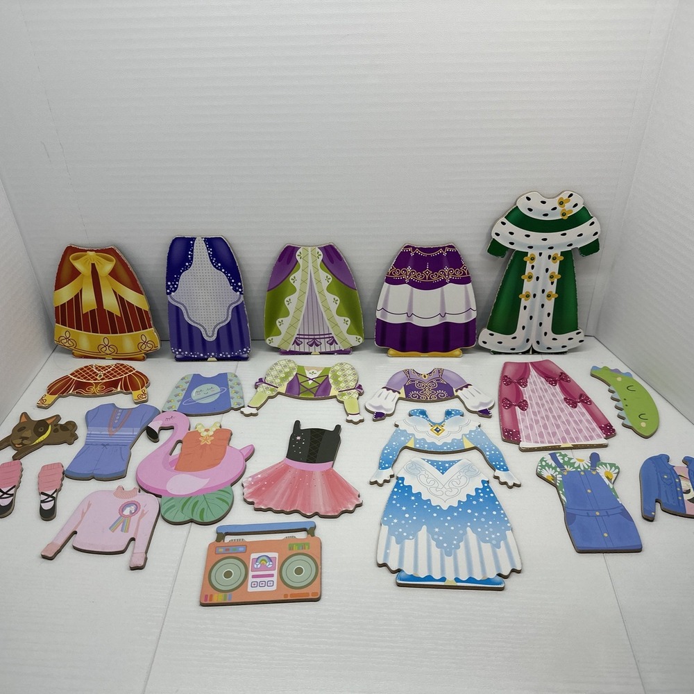 Melissa & Doug Doll Magnetic Wooden Dress-Up Accessories Clothes Replacement
